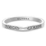 14K Gold 2mm Thin X Diamond wedding Band white gold