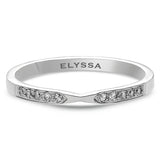 14K Gold 2mm Thin X Diamond wedding Band white gold