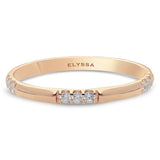 14K Gold 2 mm Wedding Band with Diamonds Rose