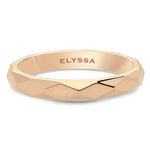 14K Gold 3mm Multi Faceted Wedding Band rose gold