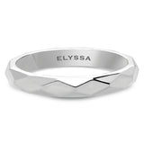 14K Gold 3mm Multi Faceted Wedding Band white gold