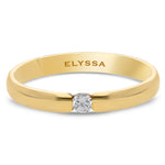 14K Gold Diamond Contemporary Solitaire Ring 2.8mm gold