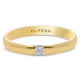 14K Gold Diamond Contemporary Solitaire Ring 2.8mm gold