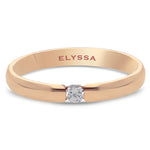 14K Gold Diamond Contemporary Solitaire Ring 2.8mm rose gold