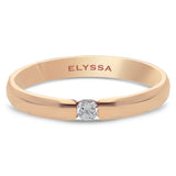 14K Gold Diamond Contemporary Solitaire Ring 2.8mm rose gold