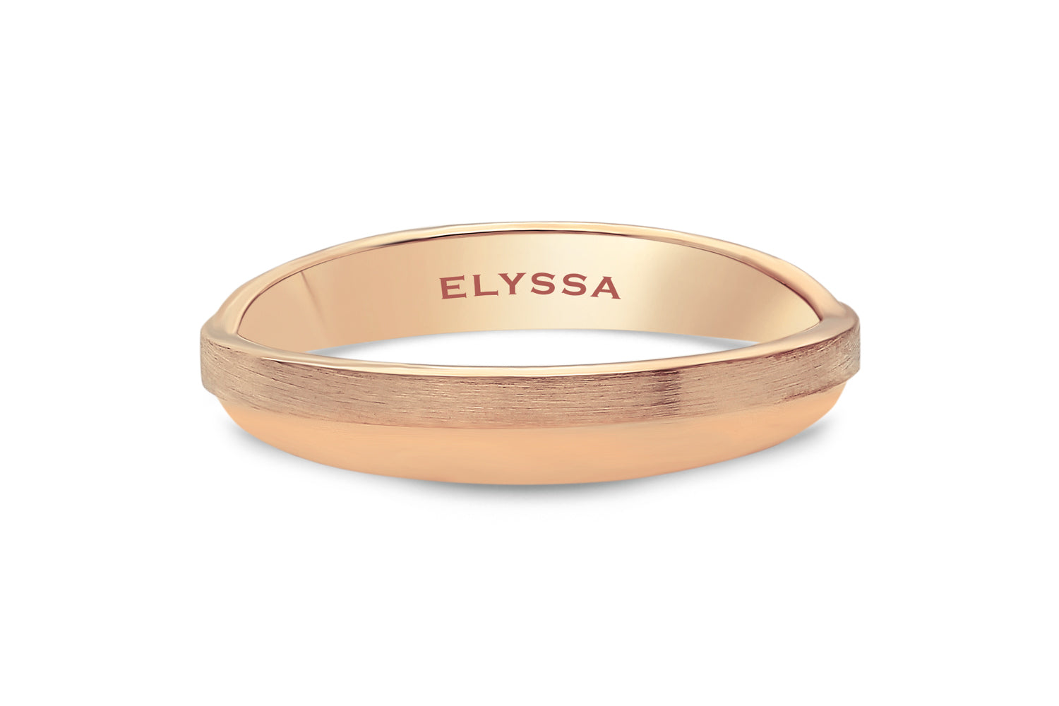 14K Gold Overlaping Plain Wedding Band Rose gold