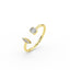 Gold Diamond Baguette Open Ring
