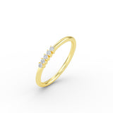 14K Gold 5 Stone Diamond Wedding Band