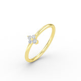 Gold Flower Diamond Ring