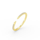14K Gold Diamond Cuff Gold Ring