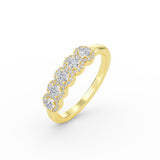 14K Gold 5 Stone Diamond Annivesary Ring