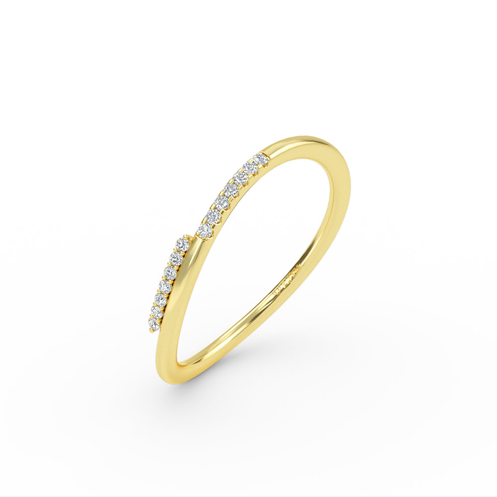 14K Gold Diamond Twisted Wedding Ring