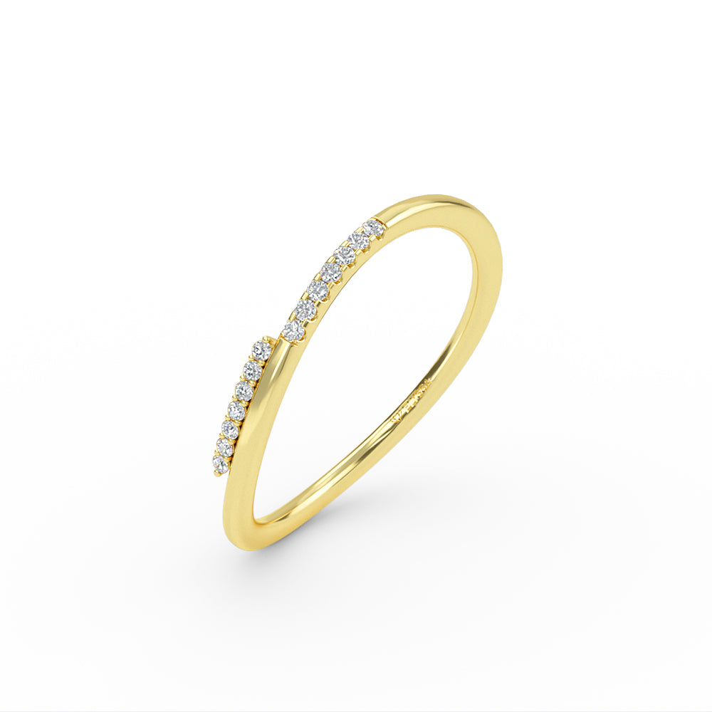 14K Gold Diamond Twisted Wedding Ring