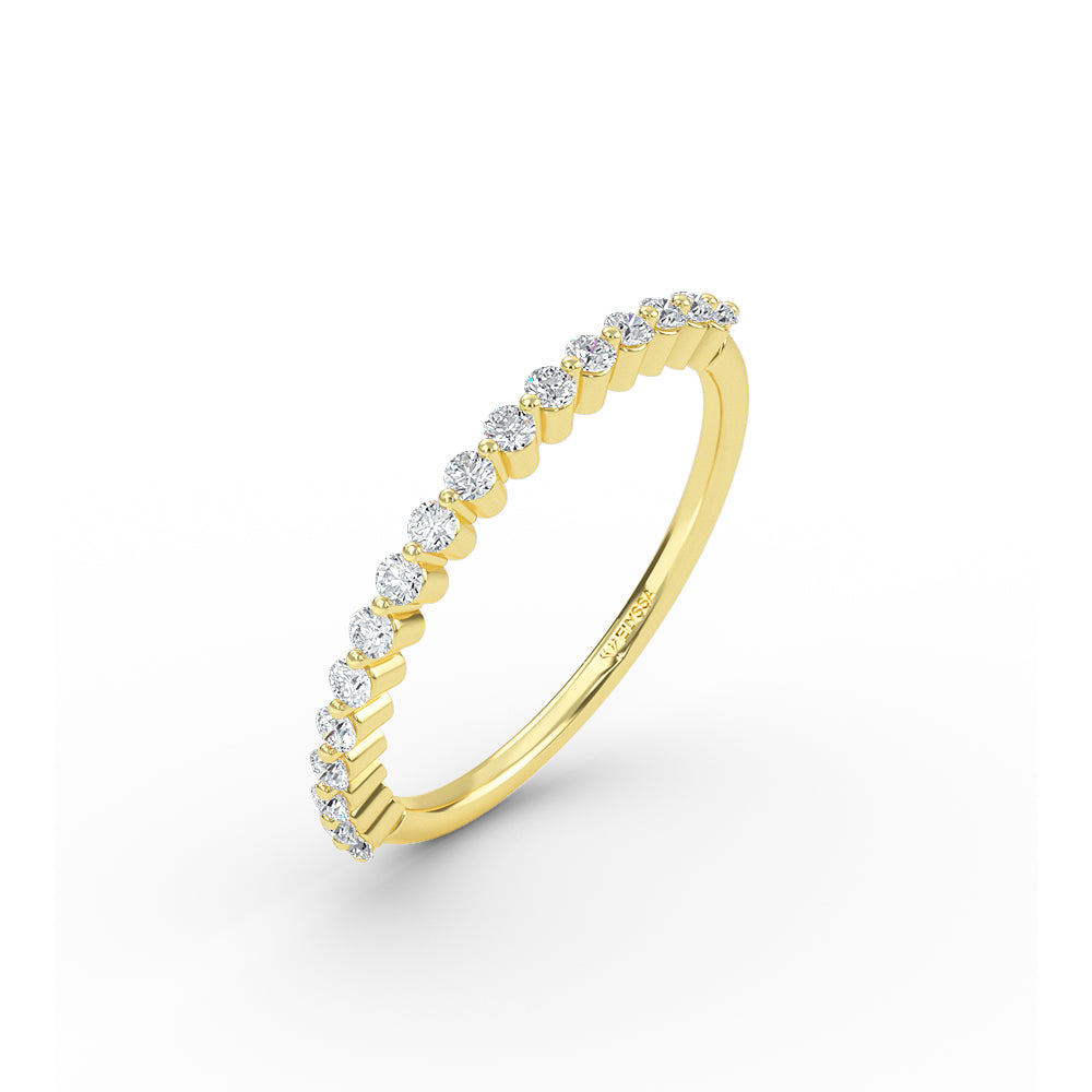 14K Gold Half Eternity Diamond Wedding Band