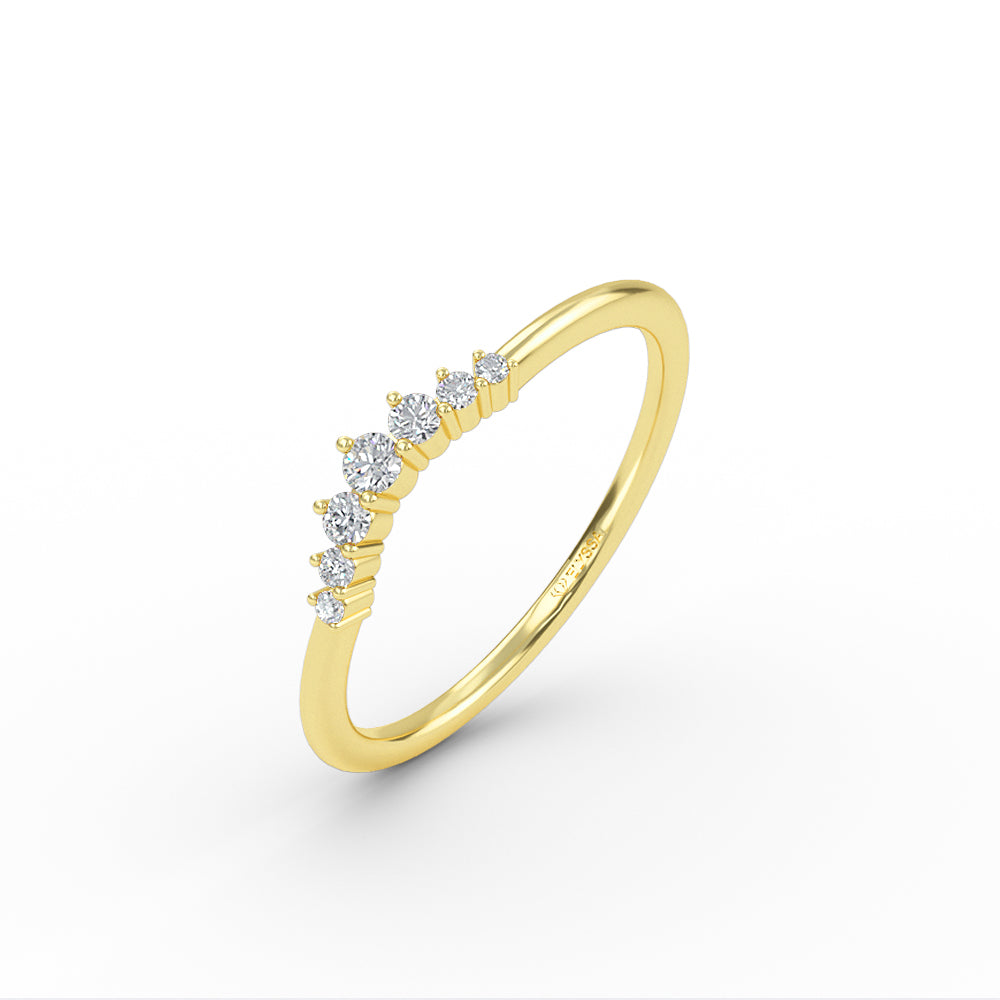 7 Stone Diamond Gold Ring