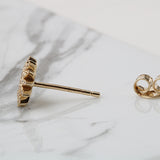 14K Gold Floral Diamond Earring