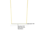 14K Solid Gold Micro Pave Bar Necklace