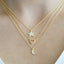 14K Gold Crescent Moon Diamond Necklace