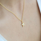 14K Gold Diamond Star Necklace