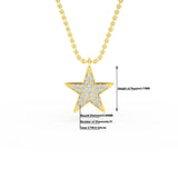 14K Gold Diamond Star Necklace