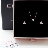 14K Gold Diamond Pave Triangle Necklace