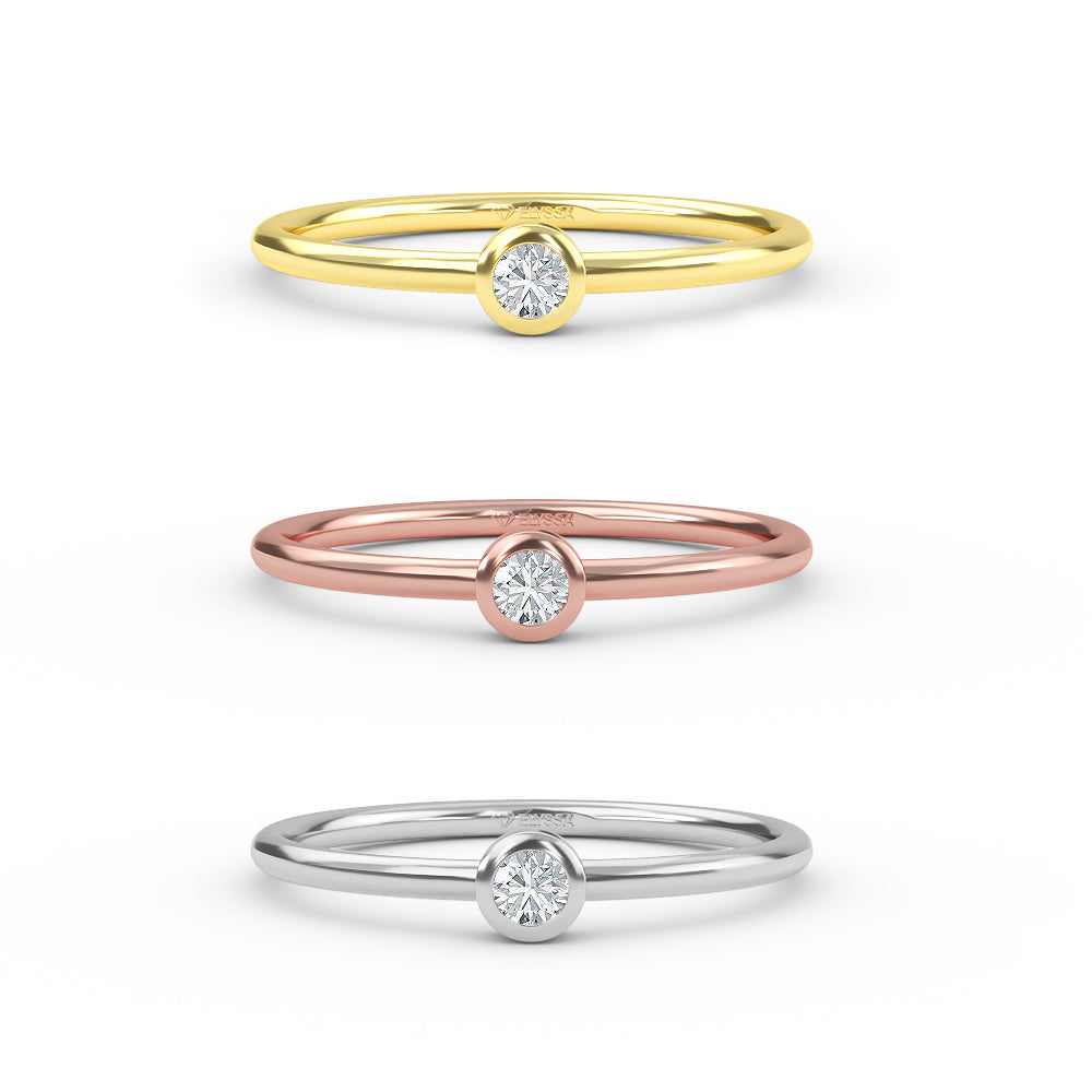 Yellow Gold Diamond Solitaire Ring