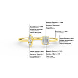 Gold Diamond Baguette Open Ring