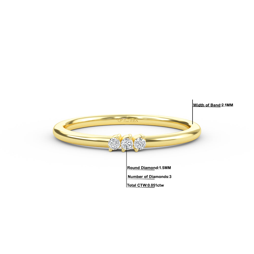 Triple Stone Diamond Wedding Band