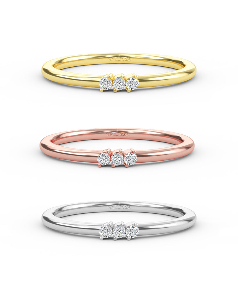 Triple Stone Diamond Wedding Band