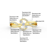 14K Gold Diamond Curl Bypass Ring