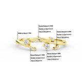 14K Gold Diamond Leaf Open Ring