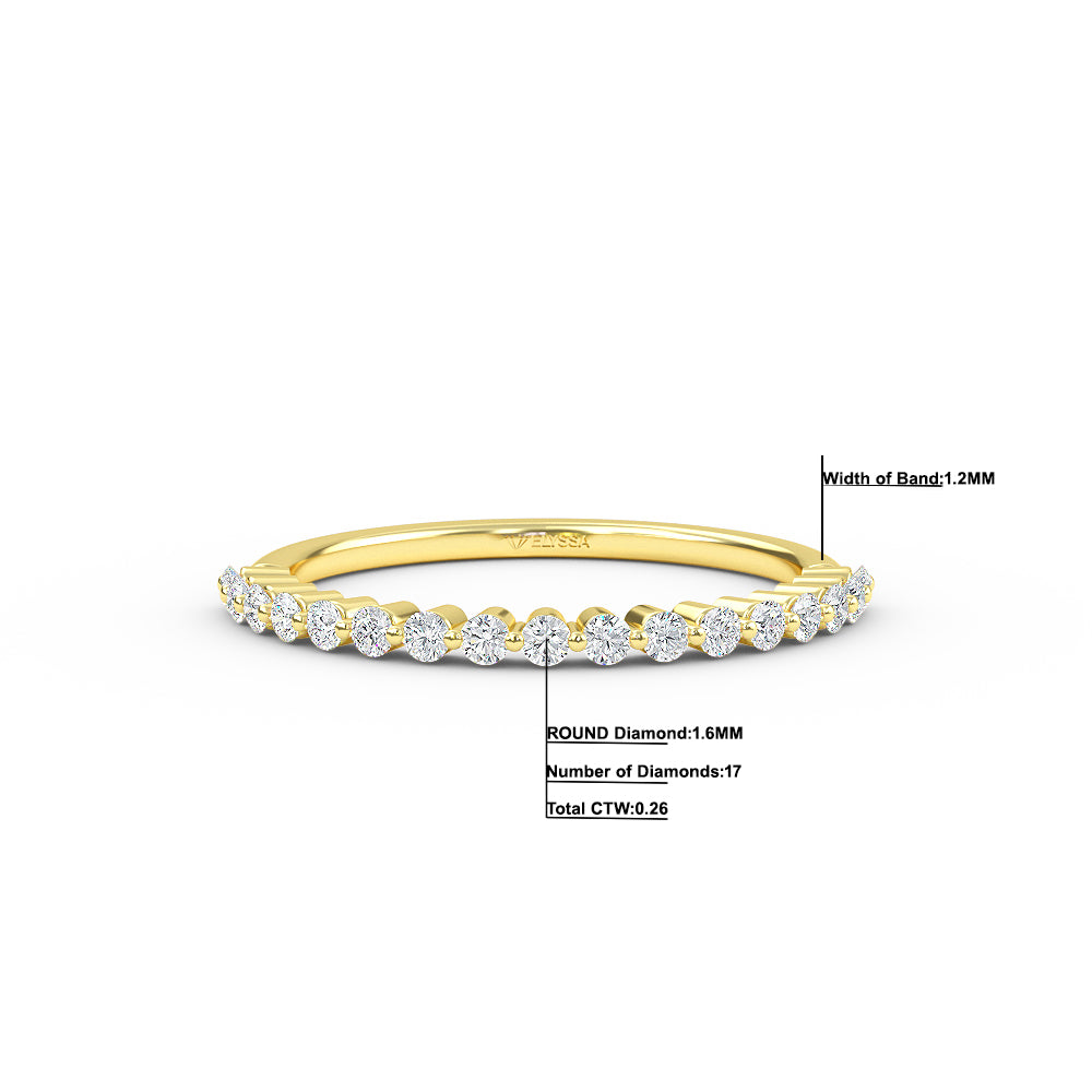14K Gold Half Eternity Diamond Wedding Band