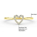 14K Gold Open Heart Diamond Ring