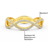 14K Gold Diamond Wedding Ring, Gold Infinity Wedding Ring