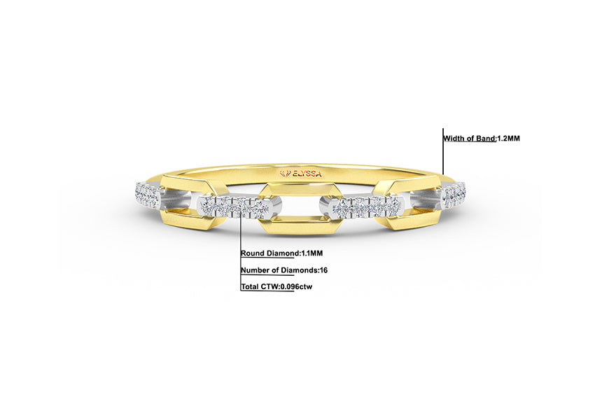 14K Gold 16 Pieces Diamond of Round Brilliant Cut Diamond Ring