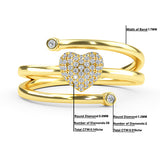 14K Gold Heart Diamond Ring
