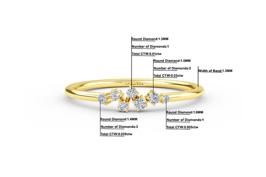 14K Gold Diamond Cluster Ring