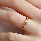 14K Gold 3mm Multi Faceted Wedding Band A Single Diamond