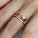 14K Gold Overlaping Ring with Diamonds