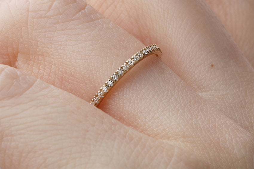 14K Gold 1.5mm All Around Diamond Wedding Band