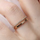 14K Gold 2mm Thin X wedding Band