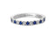 14K Gold 2.2mm Half way Ulternating Diamond and Sapphire Wedding Band