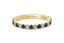 14K Gold 2.2mm All Around Ulternating Diamond and Sapphire Wedding Band