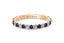 14K Gold 2.2mm All Around Ulternating Diamond and Sapphire Wedding Band
