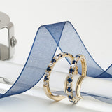 14K Gold 2.2mm All Around Ulternating Diamond and Sapphire Wedding Band
