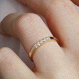 14K Gold 2.2mm 5 stone Diamond Wedding Band