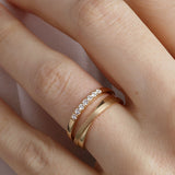 14K Gold 2mm 7 stone Diamond Wedding Band