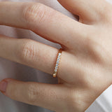14K Gold 2.2mm 7 stone Diamond Wedding Band