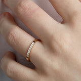 14K Gold 2.2mm 7 stone Diamond Wedding Band