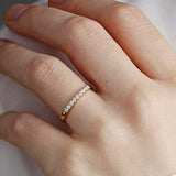 14K Gold 2mm 9 stone Diamond Wedding Band
